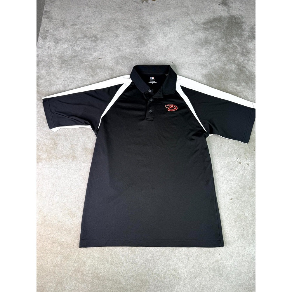 Arizona Diamondbacks Polo Shirt Mens Medium Black Genuine Merchandise Baseball